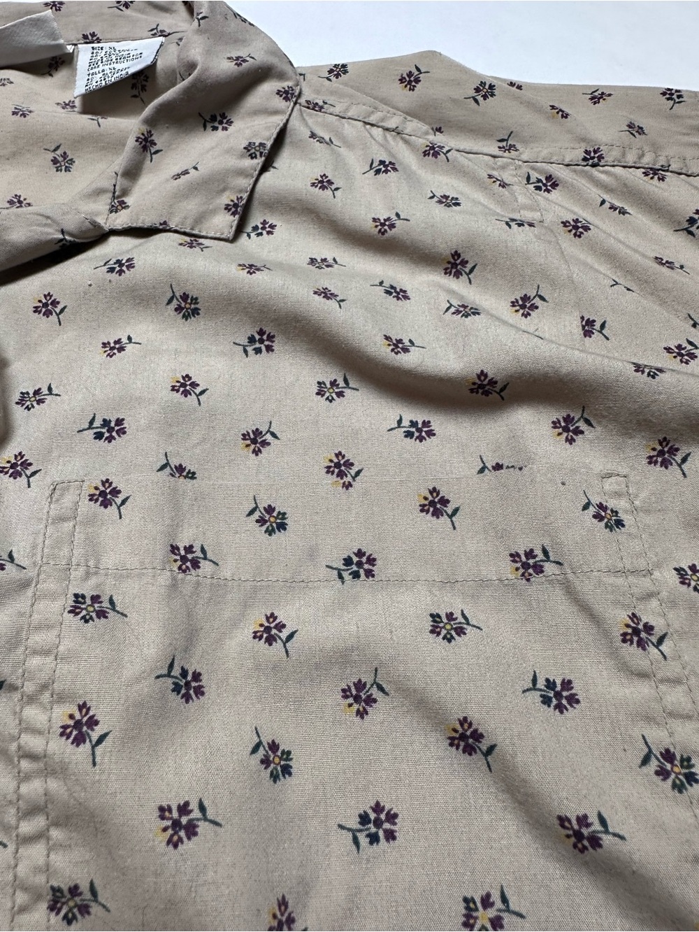 Vintage 90s Basic Editions XL Ditsy Floral Button Down Shirt Cottagecore - Picture 6 of 12